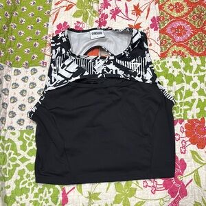 Gymshark Women's Black and White Top